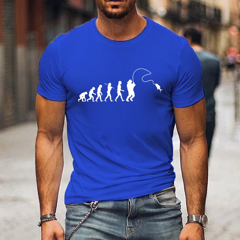 Evolution Fishinger T Shirt Men Women Tee Clothes Tshirts Fishinger Oversize Breathable Short Sleeve Hip Hop Luminous Tee Tops image 3