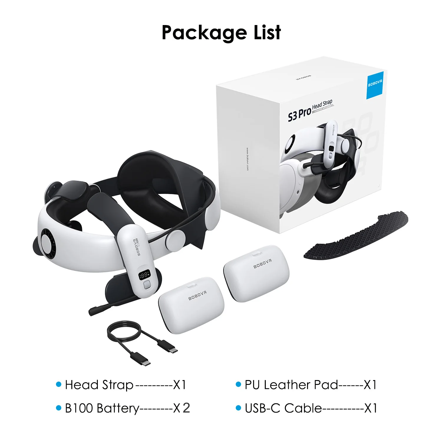 BOBOVR S3 Pro 10000mAh バッテリーヘッドストラップ Meta Quest 3