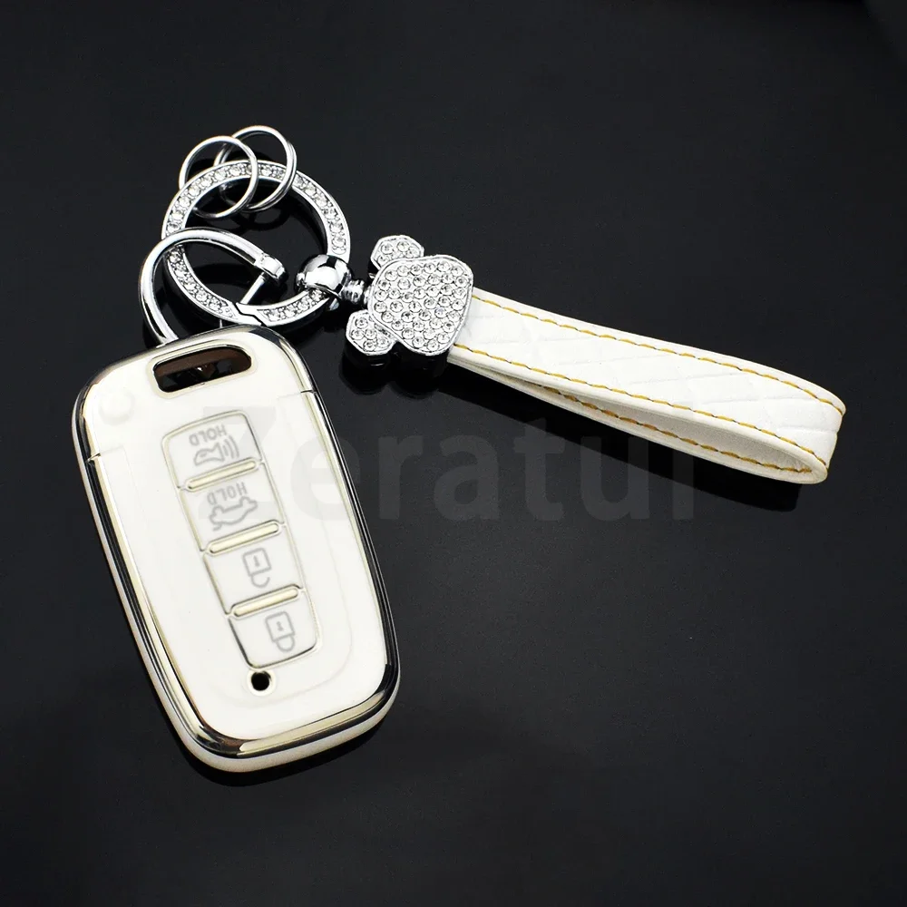 

Чехол для ключей из ТПУ с 4 кнопками, держатель для ключей для Kia Sportage R Borreed Sorento K5 K7 для Hyundai Tucson Azera IX35 Sonata