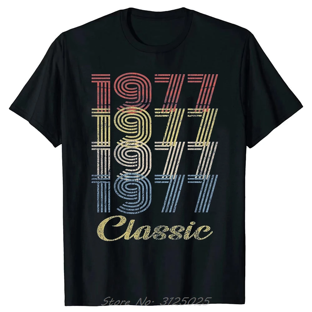 عيد ميلاد خمر أساطير طبعة محدودة 1977 47 سنة تي شيرت القطن الرجال تي شيرت بلوزات مستديرة العنق تيز الصيف عادية التي شيرت #4