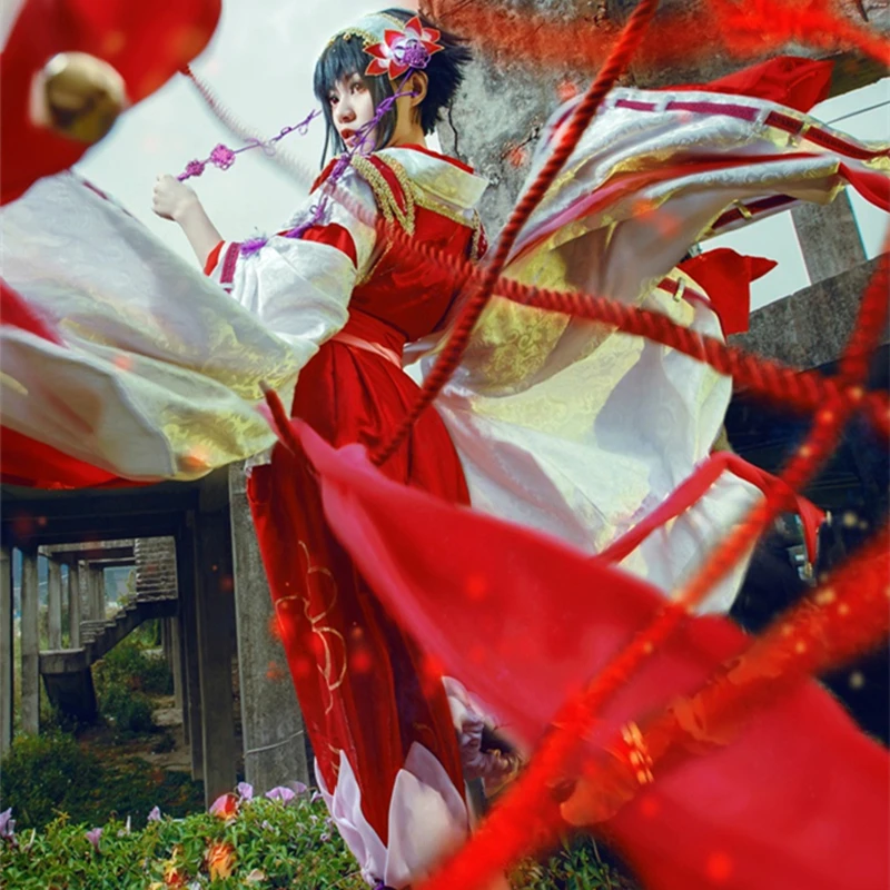 New Hand Made GATE7 Flower Hana Red And White Kimono Cosplay Costume Custom Made For Game Party Cosplay