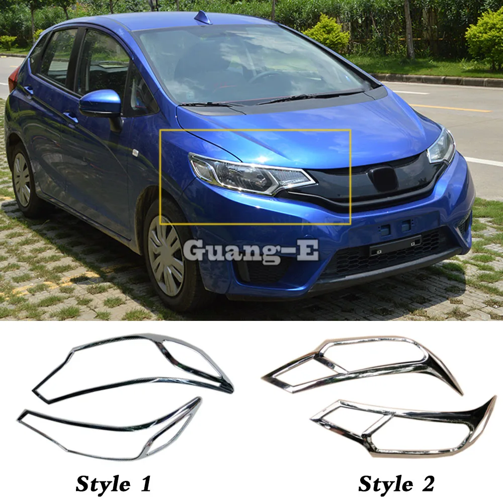 

Лидер продаж для Honda FIT JAZZ 2014 2015 2016 автомобильный Стайлинг кузова передняя фара лампа капот молдинг рамка ABS хромированная накладка панель 2 шт.