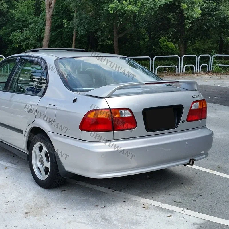 For Honda Civic EK3 W/LED Black Spoiler 1996 To 2000 ABS Plastic Performance trunk Highkick Trunk Spoiler Wing view 3
