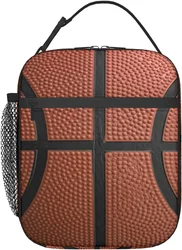 Basketball Lunch Bag for Women Men Insulated Reusable Lunch Box for Work Office School Picnic Portable Bento Tote Bag Cooler Bag