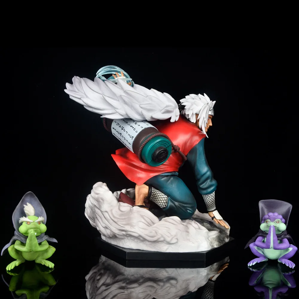 Naruto Figure Jiraiya Toad Fairy Anime Peripheral PVC 19cm Action Figure Replaceable head Desktop Ornament Model Crafts Gifts