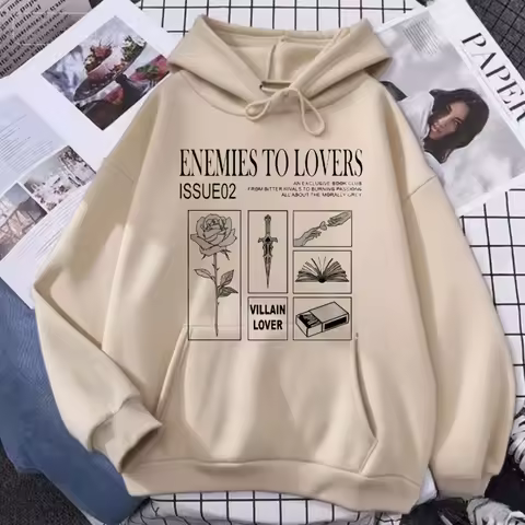Enemies To Lovers Hoodie Retro Reader Hoodie Morally Grey Pullover Funny Reading Hoodie Book Lover Aesthetic Sweatshirt