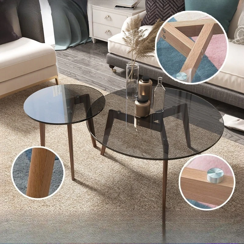 

Small apartment child and mother coffee table household small apartment round table combination afternoon tea coffee table