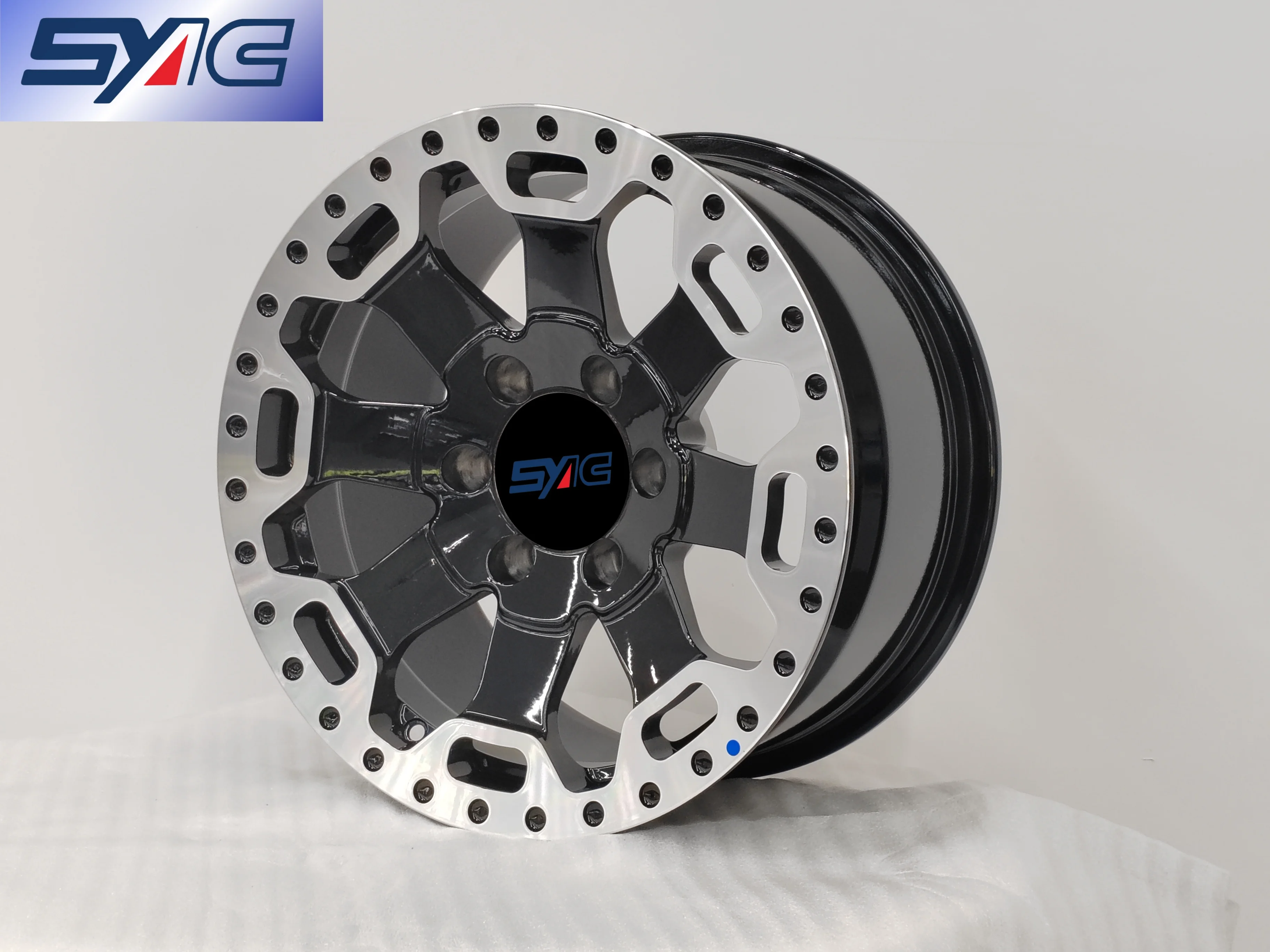 Hot Selling 17 Inch OFF ROAD Car Rims For Jeep Wrangler R17x9j/PCD6x139.7 Offset 0 Bright Black Machined High Load Alloy Wheels