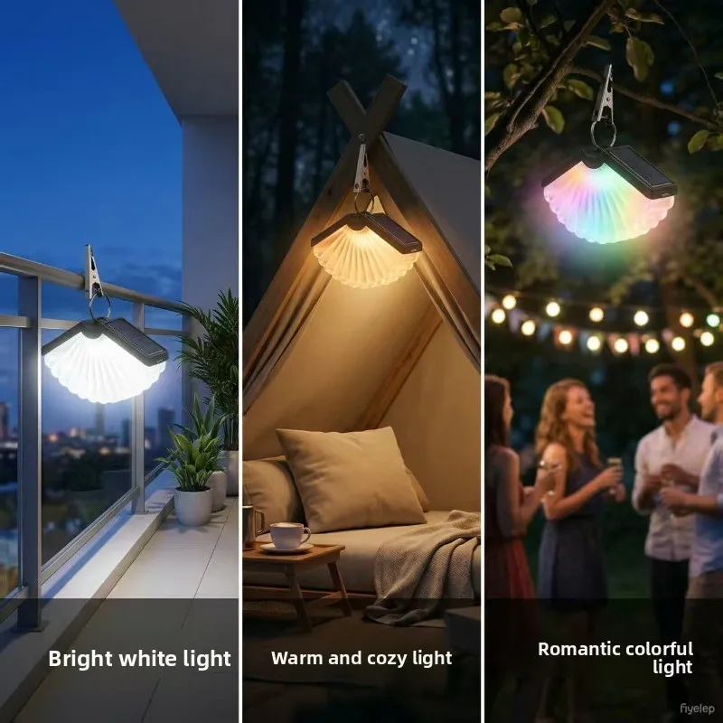 

Solar Fan Shell Wall Light - Frosted Lampshade LED Outdoor Lamp, Waterproof Soft Light Decor for Courtyard, Garden & Patio