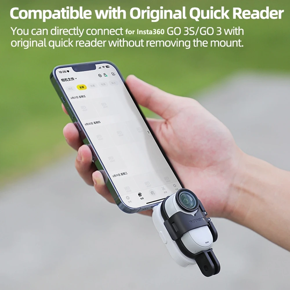 Sunnylife Foldable Camera Mount Adapter Extension Bracket Horizontal Vertical Shot Border for Insta360 Go 3/GO 3S Accessories