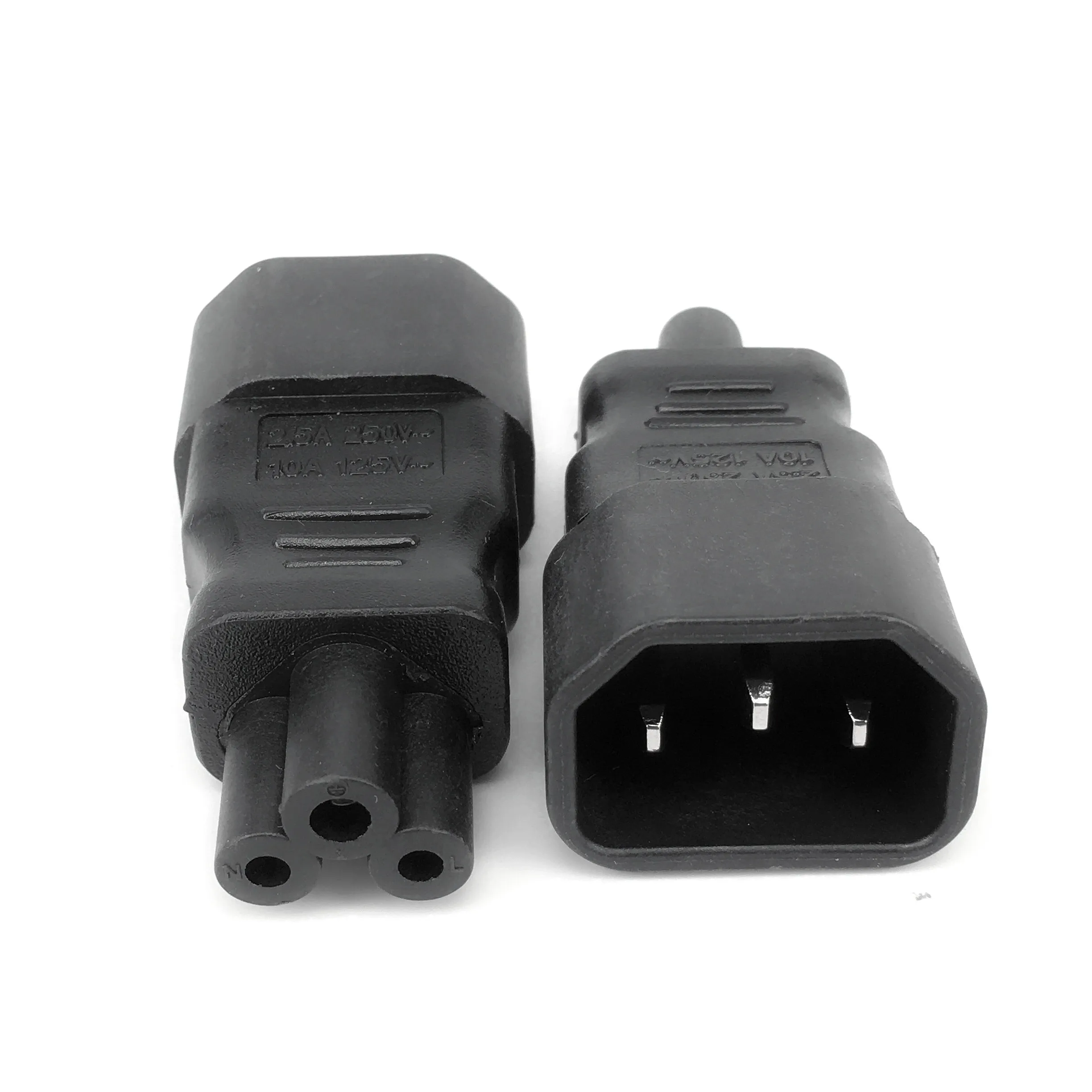 1pc adaptador de alimentação universal iec 320 c14 para c5 adaptador conversor c5 para c14 ac tomada de alimentação 3 pinos iec320 c14 conector mais novo