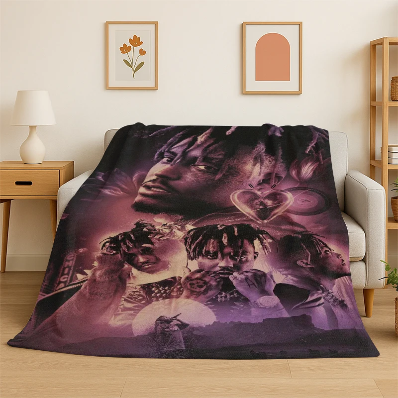 retro Juice WRLD 999 Legend Rapper Star Flannel Blanket Soft Warm Throw Blanket for Bedroom Living Room Bed Travel Camping