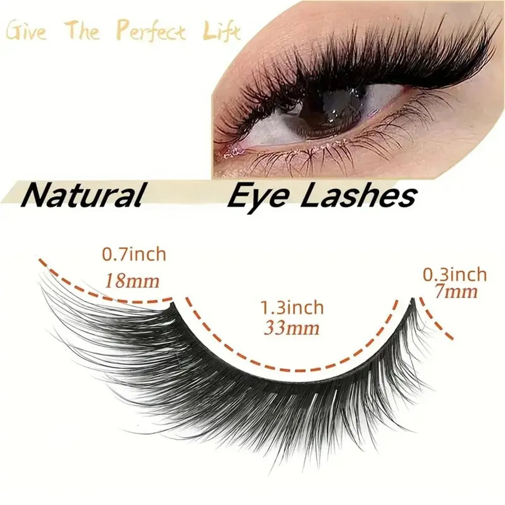 10 Pairs False Eyelashes, Natural Look Lashes Winged False Eyelashes, Slender Fluffy Lashes, Faux Cat Eye Fox Fairy Eye Lashes