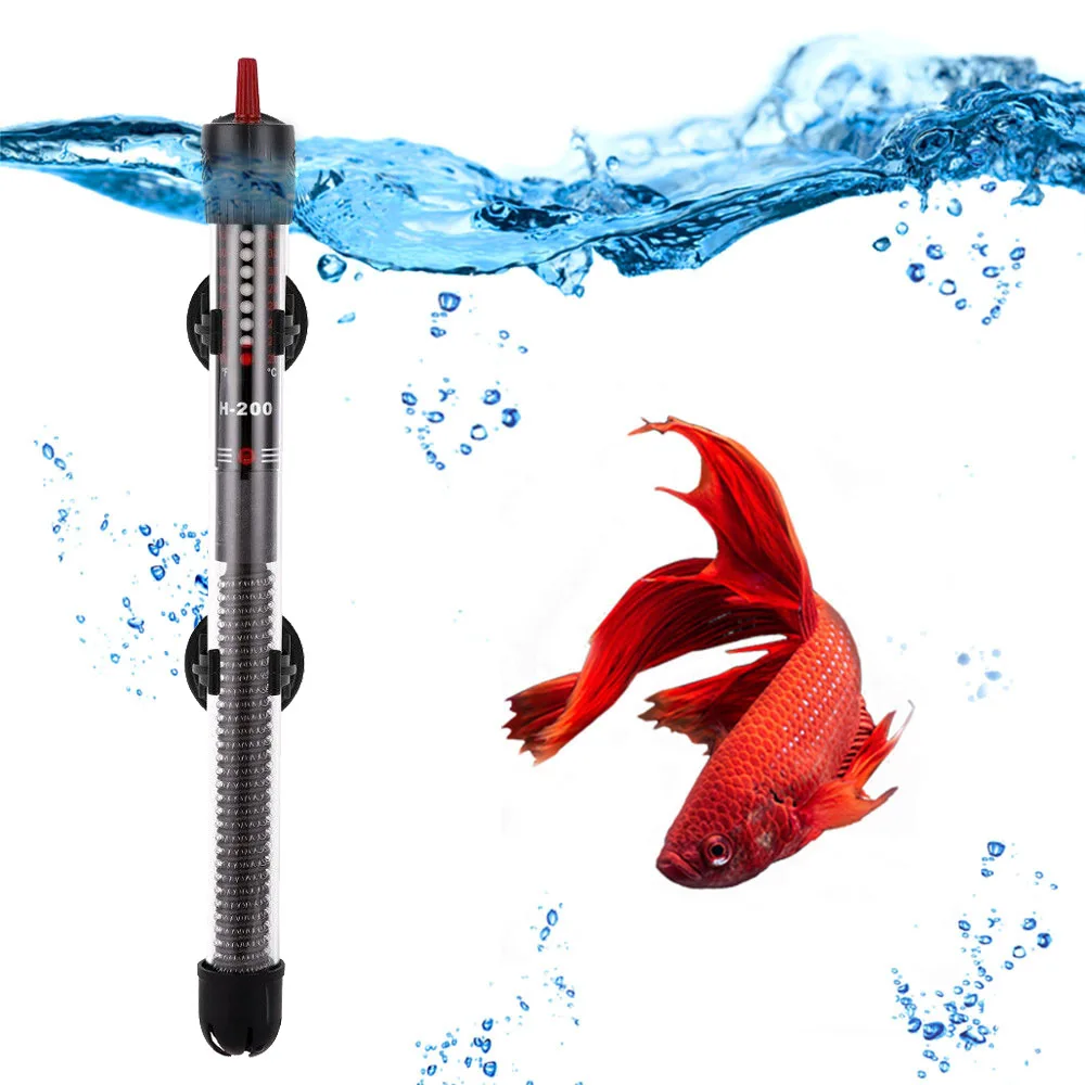 

25W/ 50W/ 100W/ 200W/ 300W Adjustable Temperature Thermostat Heater Rod Submersible Aquarium Fish Tank Water Heat 110v-220v