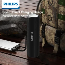 Philips Flashlight 4 Lighting Modes LED Flashlight Camping Light for Self Defense 1800mAh Battery High Power LED Flashlight
