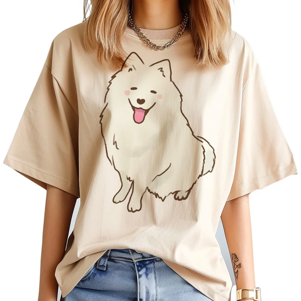 Samoyed t-shirts women summer harajuku anime top girl designer harajuku clothes