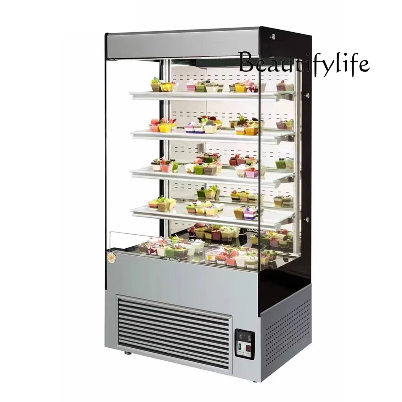 

Open Sandwich Cabinet Cake Display Freezer Refrigerated Air Curtain Cabinet Cooked Food Fruit Fresh-keeping Cabinet