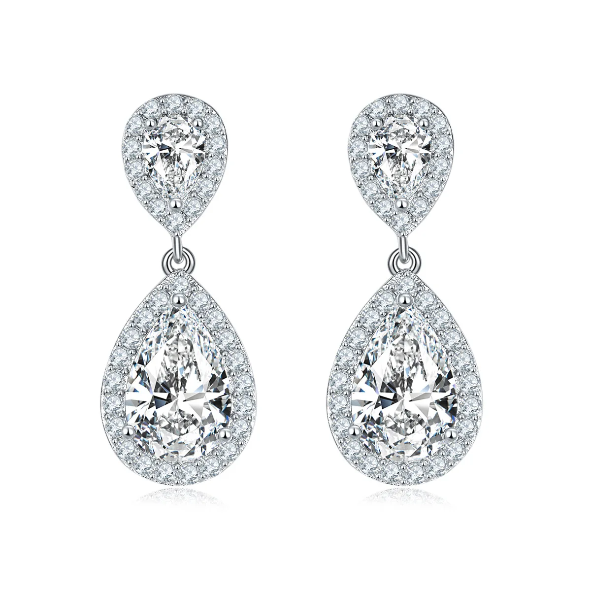 VVS Diamonds Loose Moissanite Pear 6x9mm 2CT Wholesale Price 925 Silver Designer Earrings
