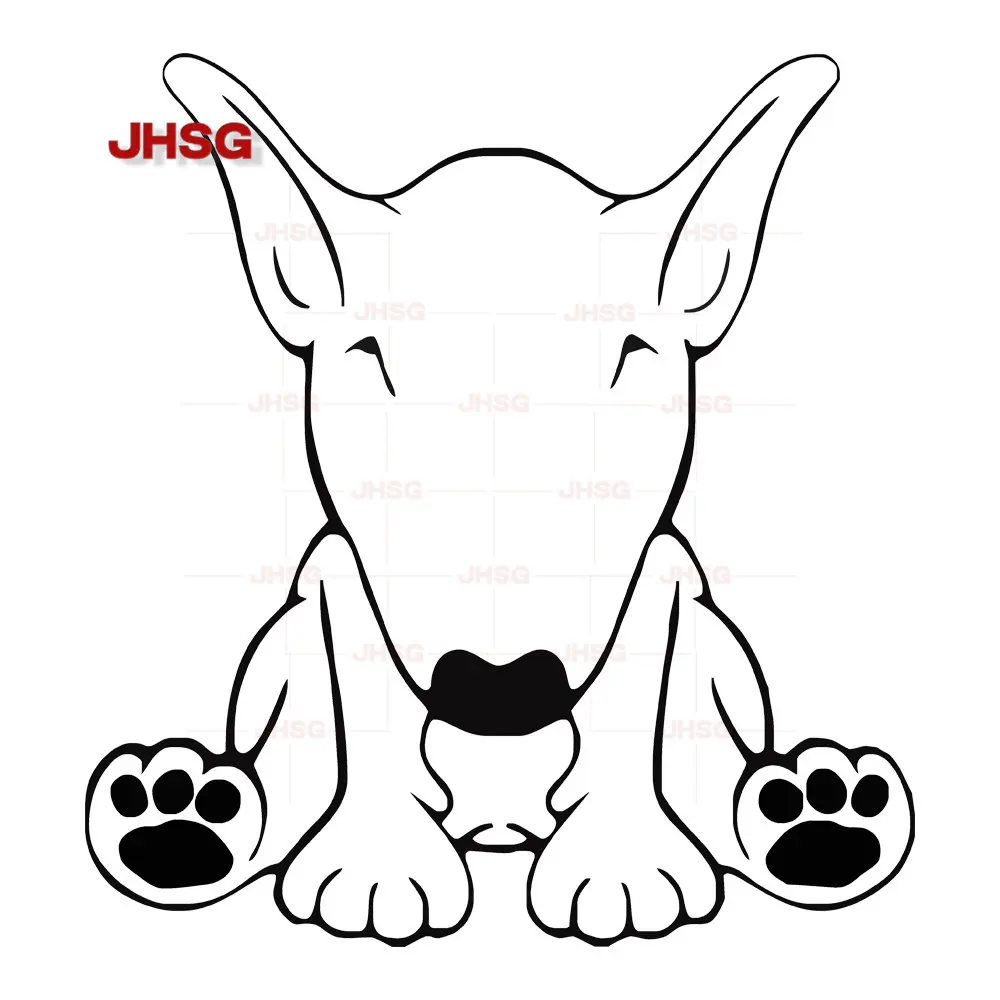 

Bull Terrier Dog Decal Waterproof Vinyl Automobile Motorcycle Decoration Accessories Waterproof PVC Customizable Black/Silver