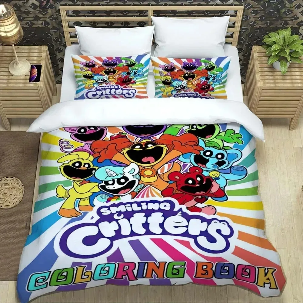 3D Print Anime Smiling Animals CATNAP DOGDAY Bedding Set Brand New Cool Anime Quilt Cover Pillowcase Cute Cartoon Children Gift