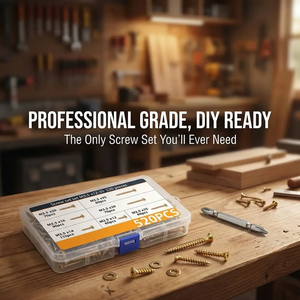 M 3.5 Self-Drilling Wood Screws Carbon Steel Coarse Thread Deck Screws Rust Resistant Self Tapping Exterior Deck Screws