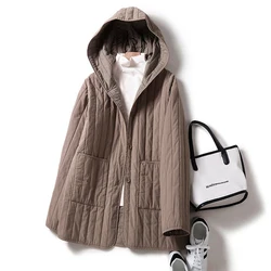 New Winter Padded Jacket Fashion Women Frivolous Cotton Jacket Hooded Parka Outerwear Female Warm Casual Down Cotton Coat Brown