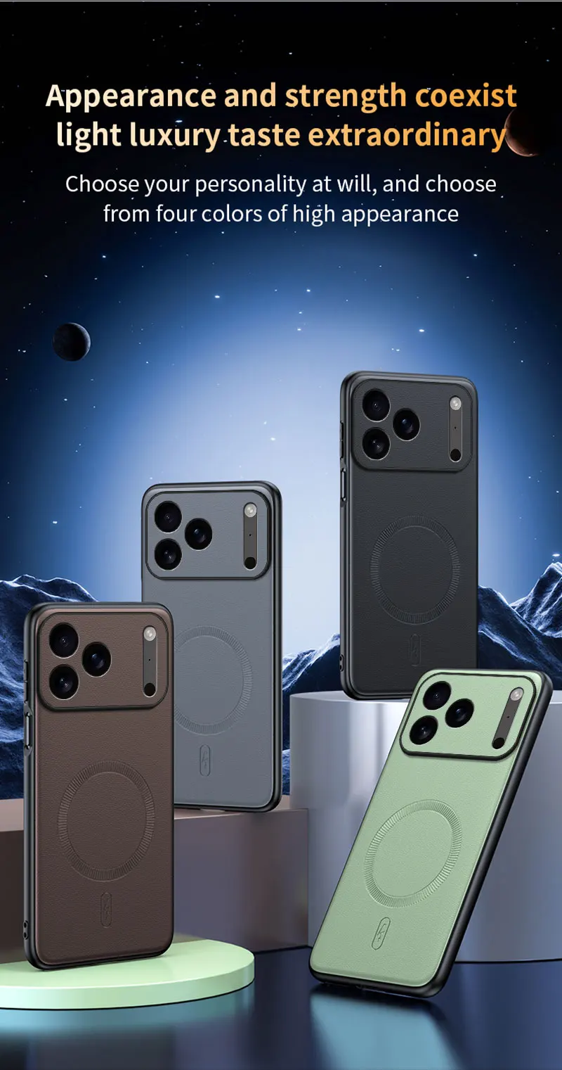 Für iPhone 18 Pro Max Hülle Magnetische Leder-Schutzhülle für iPhone 18 Pro Anti-Fingerabdruck Rutschfeste PC+TPU 17 Pro Max – Detail 7
