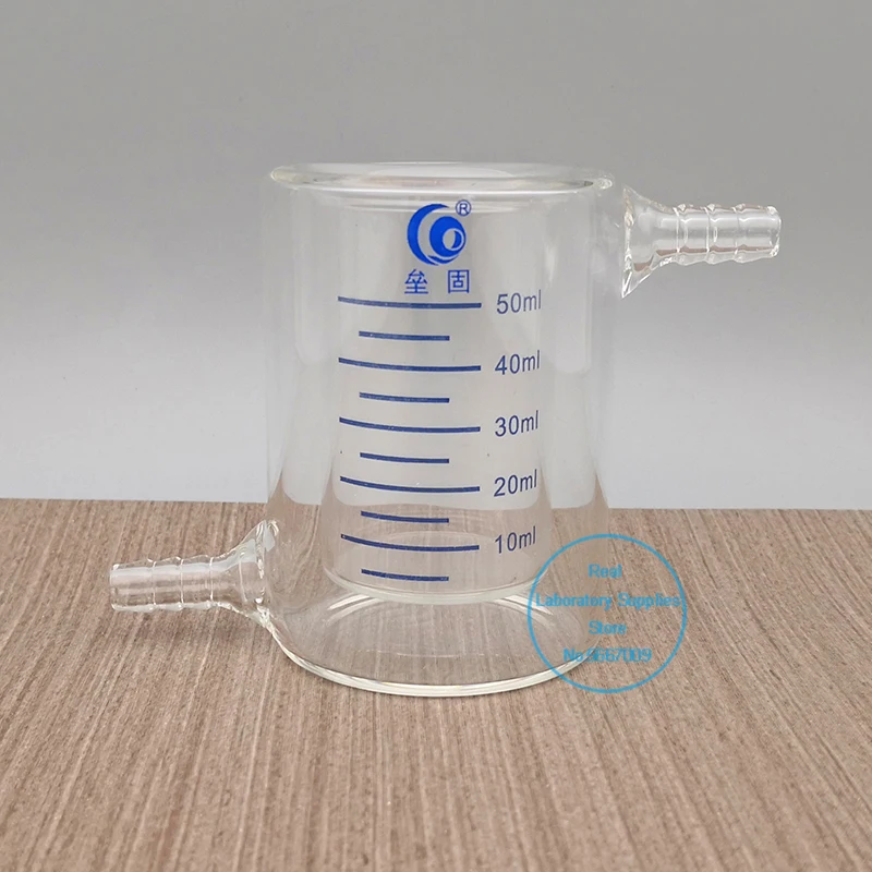 1PCS 50ml To 1000ml Borosilicate Glass Double Layer Beaker, Laboratory Jacketed Beaker for Photocatalytic Experiment