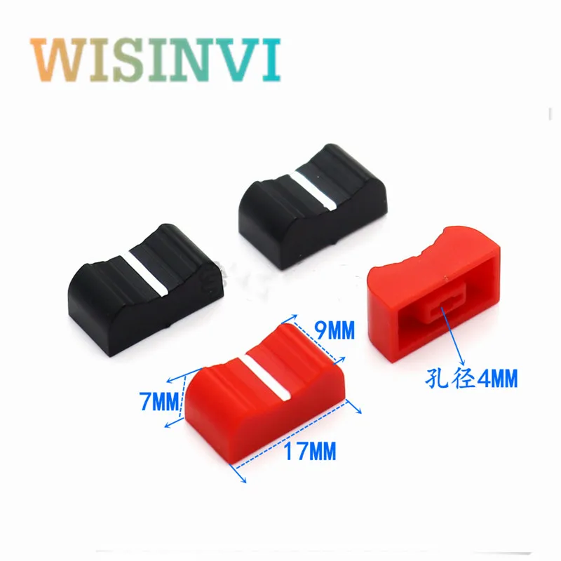 10 Stuks 17*9*7Mm Traight Slide Potentiometer Mixer Duwstang Plastic Cap Console Volume Hoed Binnenste Gat 4Mm Voor V8 Geluidskaart