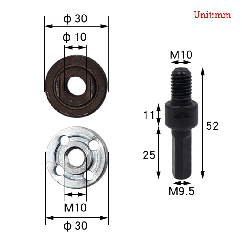 Kit biella per trapano elettrico da 8 pezzi Set di convertitori adattatori per smerigliatrice angolare variabile per trapano elettrico a mano Accessorio per smerigliatrice angolare