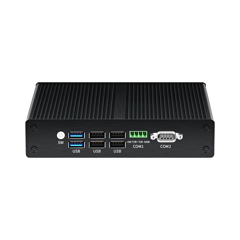 팬리스 산업용 컴퓨터 미니 PC, 인텔 N100 프로세서, 2x COM RS485 RS232-DB9, 4x 2.5GbE LAN, 윈도우 우분투 씬 클라이언트