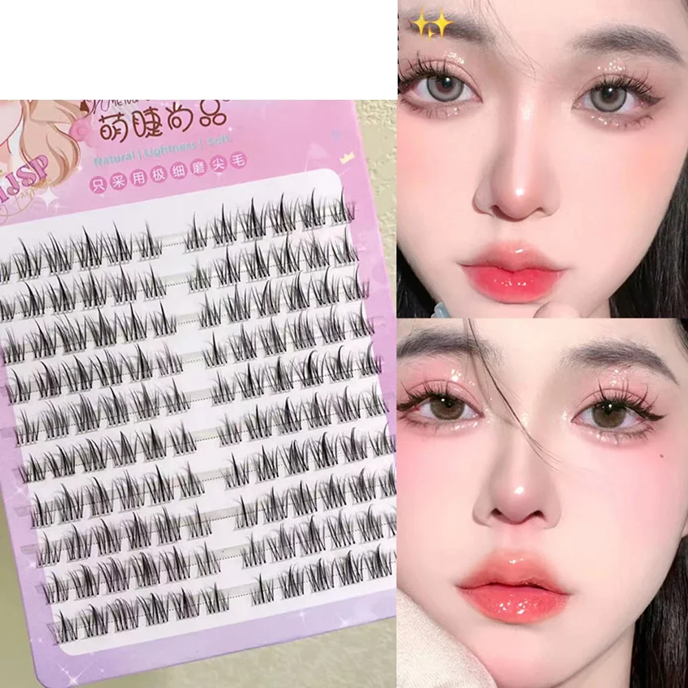 Natuurlijke Wimper Clusters DIY Manga Wimpers Transparante Terrier Strengen Wimper Zachte Valse Wimpers Wimpers Dagelijkse Make-up