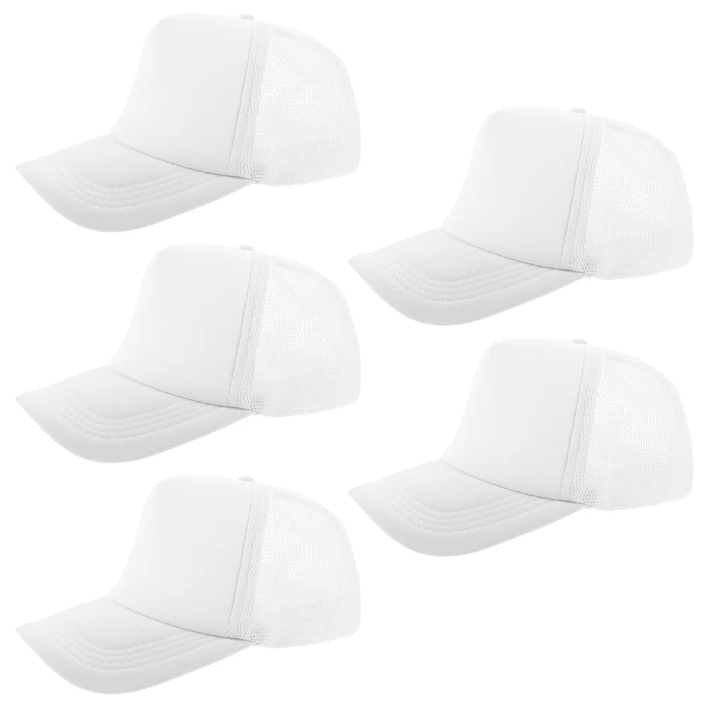 

5pcs Blank Mesh Baseball Hat Sublimation Diy Heat Transfer Cap Lightweight Unisex Outdoor Fishing Camping Hat For Men Women