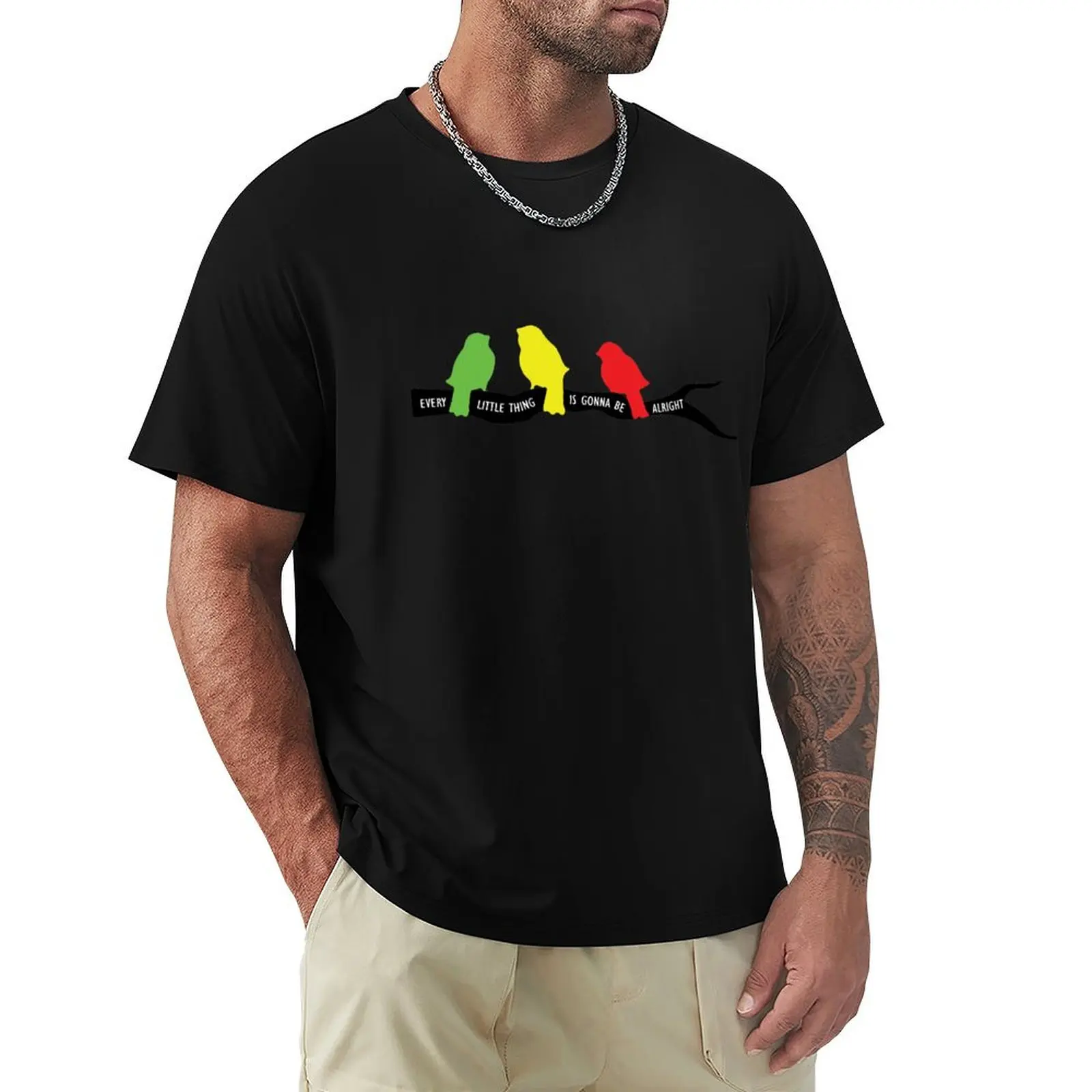 3 little birds, every little thing is gonna be alright T-Shirt Mechanic Work Tee Shirt