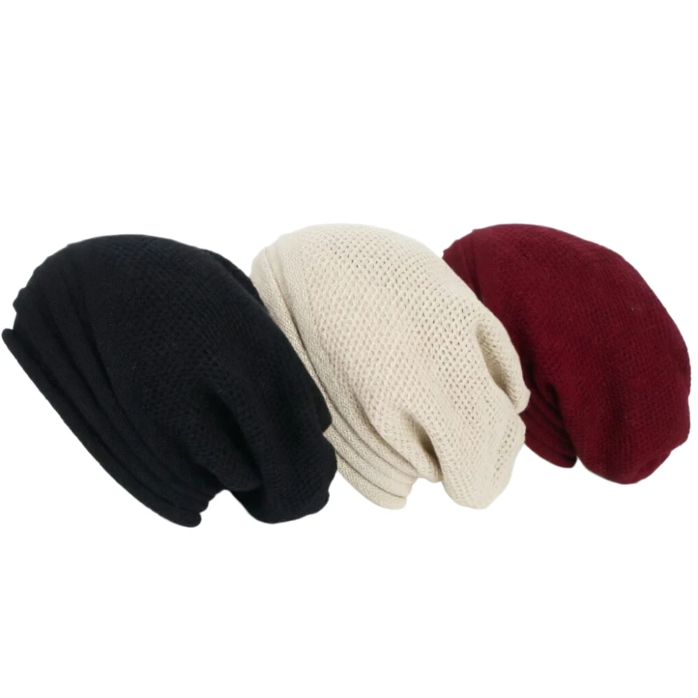 Winterliche Baggy Slouchy Beanie-Mütze aus Wolle, gestrickte warme Mütze für Männer und Frauen, übergroße Wintermütze zum Skifahren, Cappello Uomo. – Detail 3
