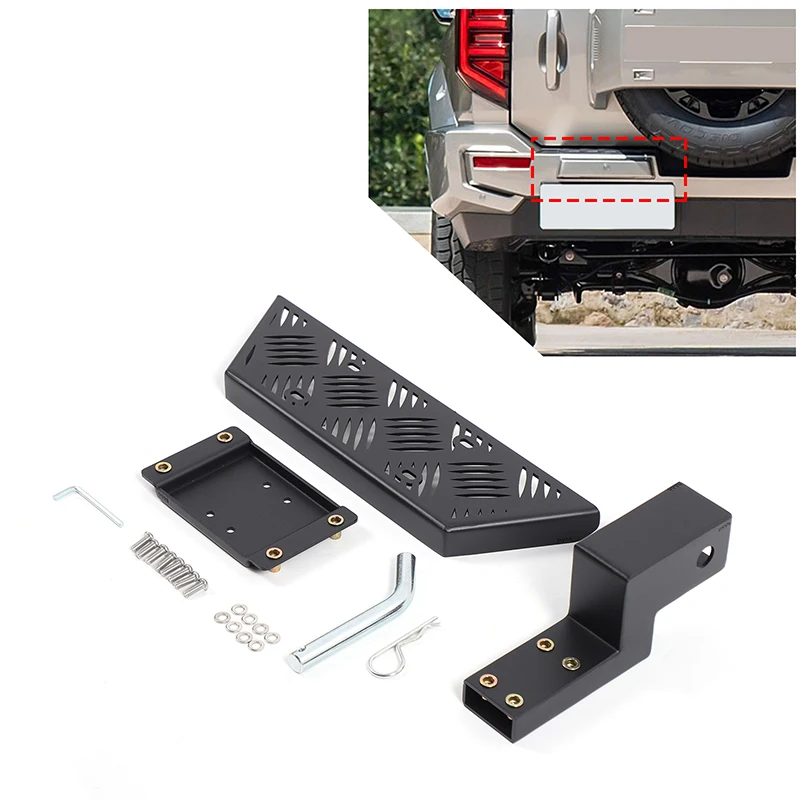 

1Pcs Carbon Steel Black For Great Wall Tank 400 2023+ Car Rear Bumper Trailer Port Expansion Pedal Car Modification Accessories