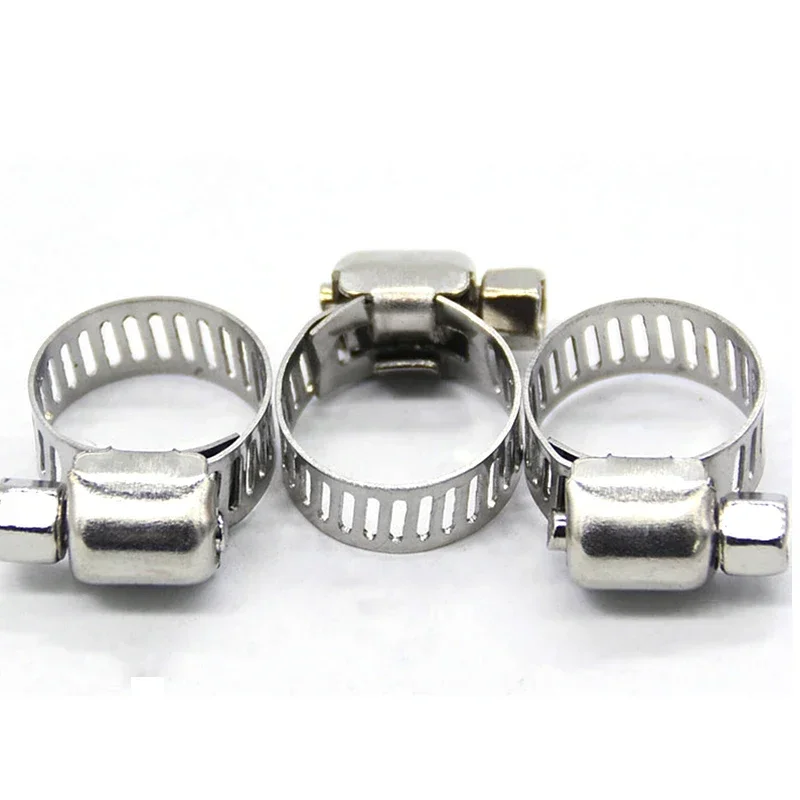 6mm-51mm Stainless Steel Mini Fuel Line Pipe Hose Clamp Clip Optional Size for Air Hose Water Pipe Fuel Hose Silicone