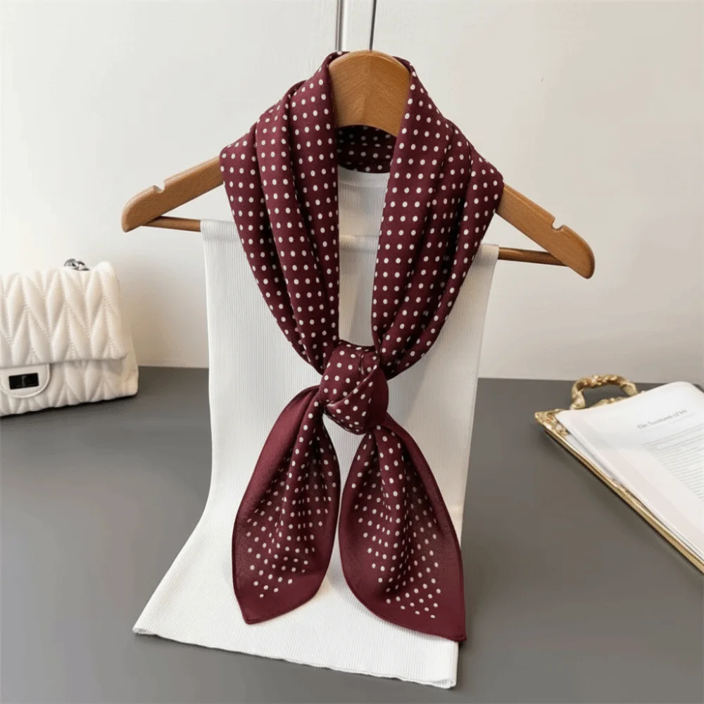 

Модный платок 65*65 см в горошек, квадратный фулярд, бандана, женский хиджаб, хлопковый шейный платок, весенне-осенние накидки