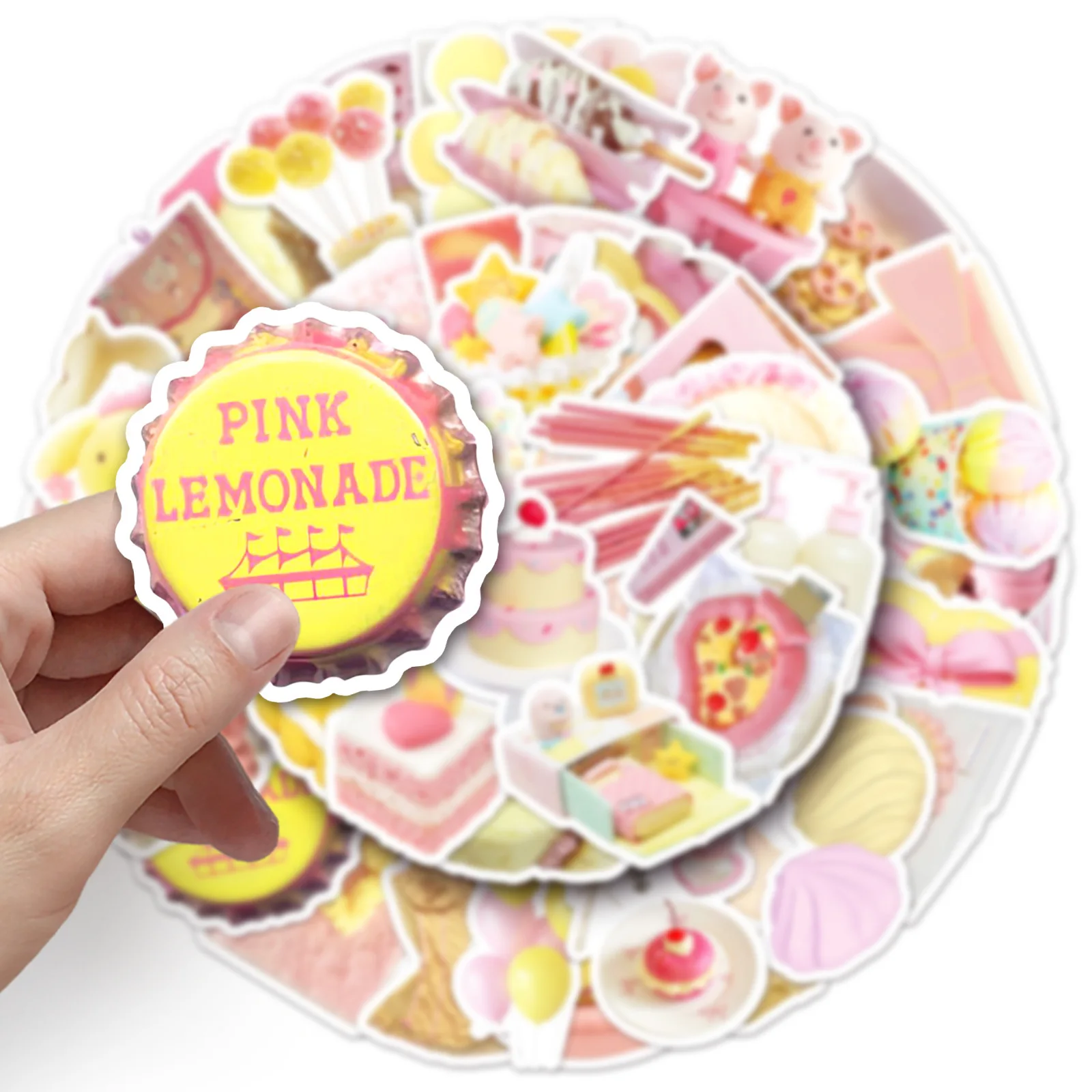 50 قطع الكرتون لطيف الأصفر الوردي الكتابة على الجدران ملصقات الكورية Ins نمط الزخرفية قضية الهاتف المحمول كوب ماء ملصقات دفتر