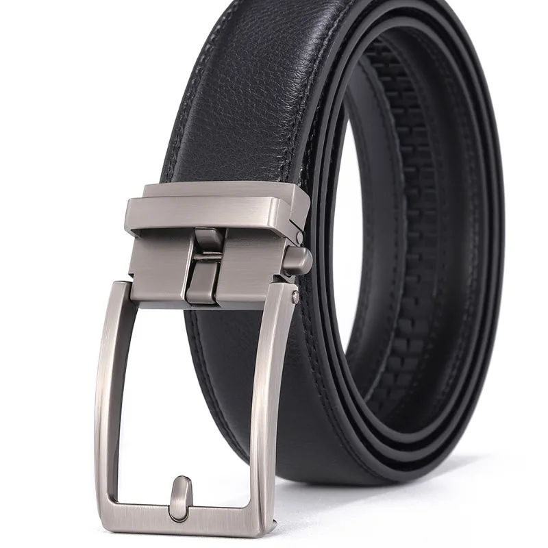 Luxury Designer Click Belts for Men PU Leather Waist Strap,Perfect Waistband for Jeans,Fashion Automatic Buckle Design Belt