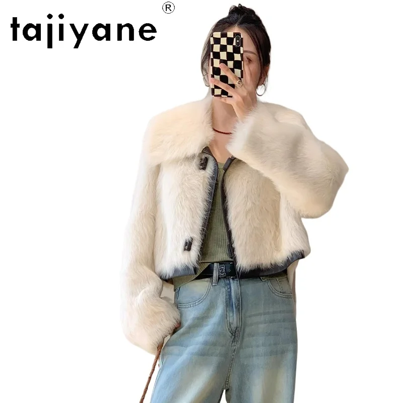 TAJIYANE 100%Natural Tuscany Wool Sheepskin Double Faced Fur Coat Woman Turn-Down Collar Real Fur Jacket Winter Clothes 2025шуба