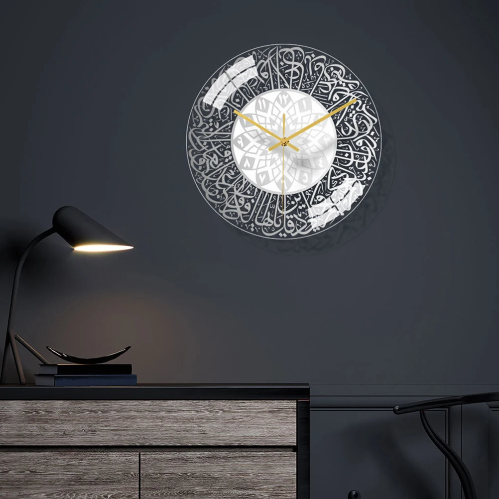 

3D Wall Clock Adhesive Home Modern Round Decorative Decorate Room Silent for Living