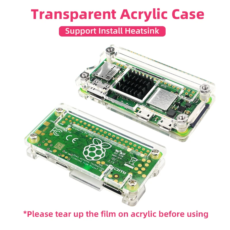 Raspberry Pi Zero 2 W Quad-core 64-bit Cortex-A53 Bluetooth BLE & WiFi Pi Zero 2 Pi 0 Optional Case Power Supply Heatsinks