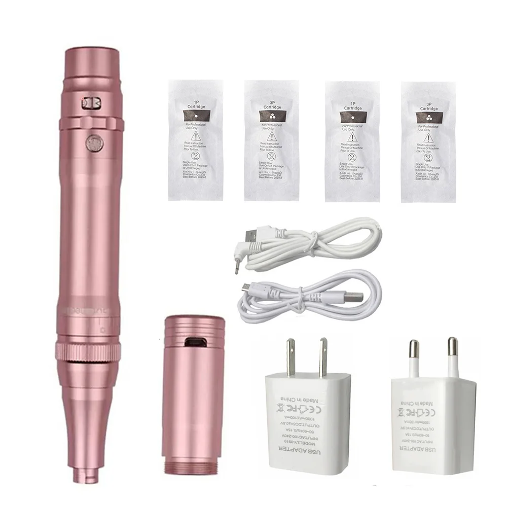 Rose Gold Professional Dermograph Wireless Permanent Makeup Machine Pen Beauty Eyebrow Tattoo Machine