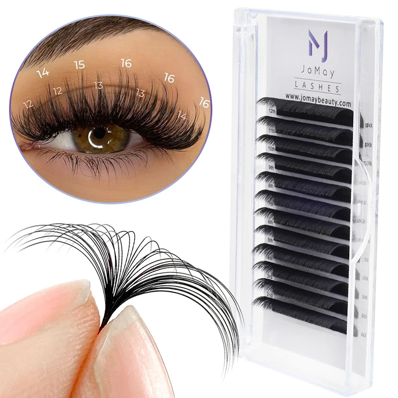 Jomay Easy Fan Lashes Extension DIY 2d/3d/4d/10d Faux Mink Blooming Eye Lash Extensions 0.03/0.05/0.07 Makeup Volume Lashes Fans