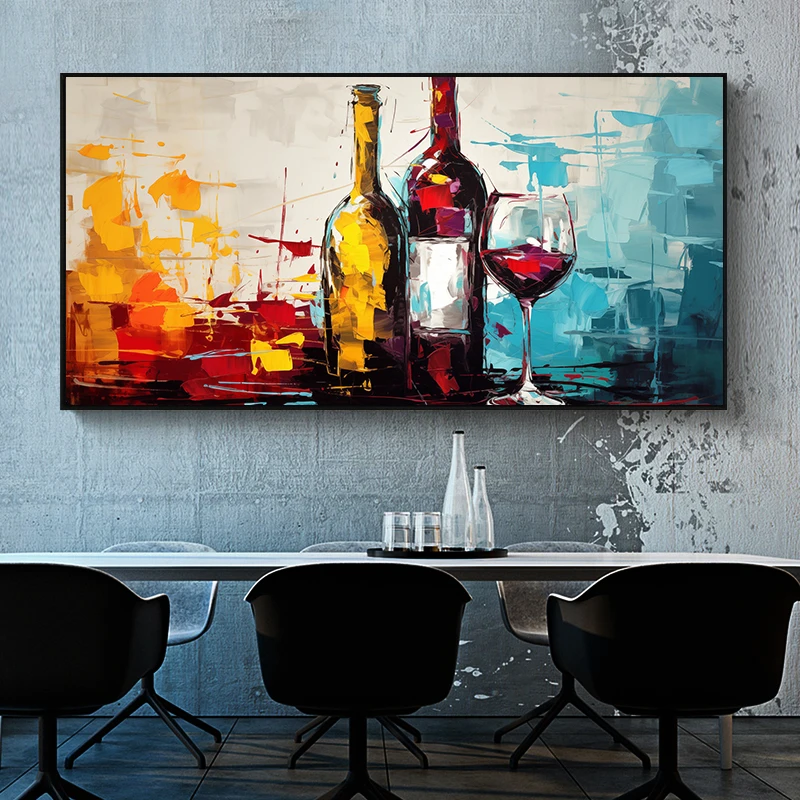 ภาพวาดบนผ้าใบขนาดใหญ่แบบไร้กรอ - Wine Bottle Size บทวิจารณ์และราคา