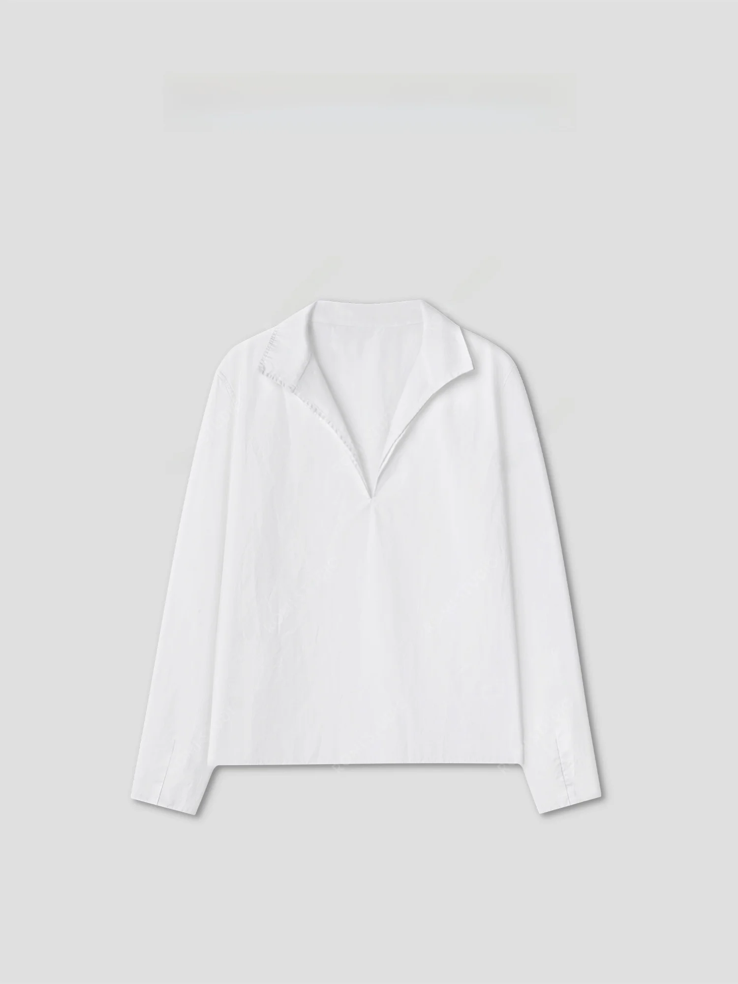 

Romance Studio Винтажная женская прямая рубашка с V-образным вырезом из хлопка высокой плотности, с длинными рукавами, дышащая, комфортная