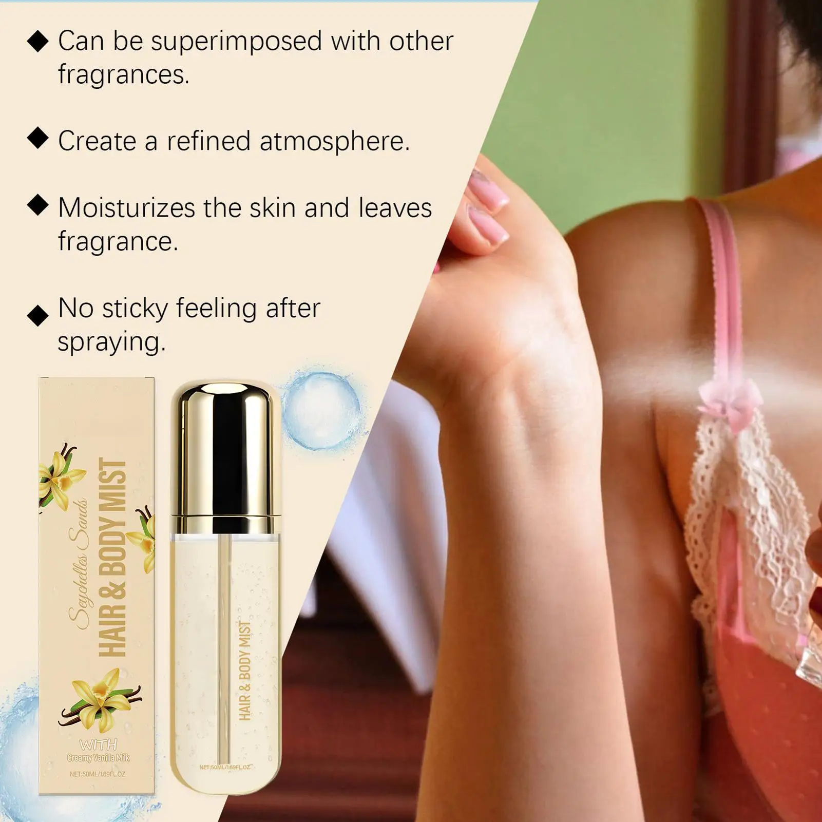 

Ванильный парфюм, стойкий небесный ароматный крем, ванильный парфюм, парфюмерный спрей для волос и тела, ароматизированный увлажняющий туман