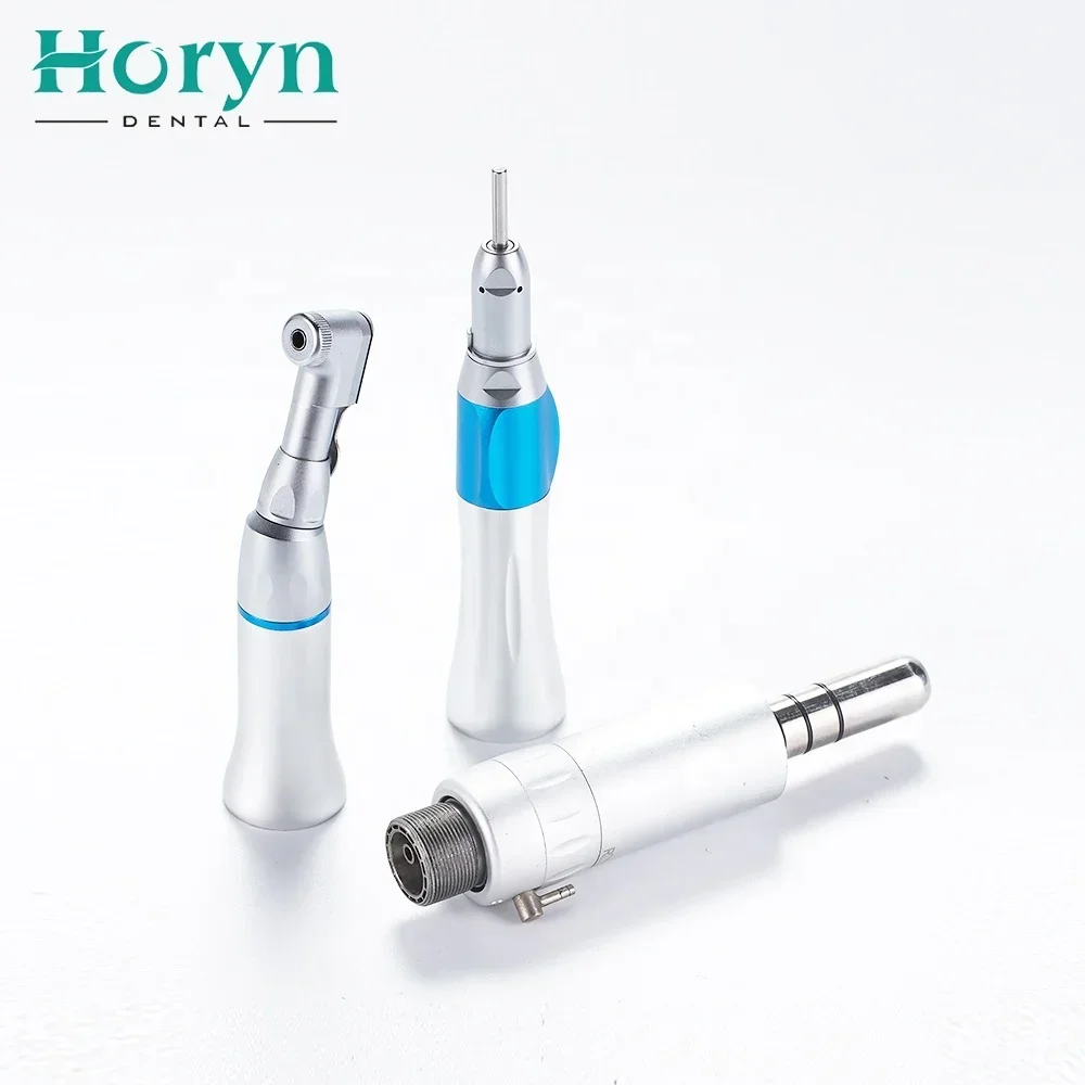 Den tal External Water Low Speed Handpiece Straight Nose Contra Angle Air Motor 203C 2/4 Hole Full Set