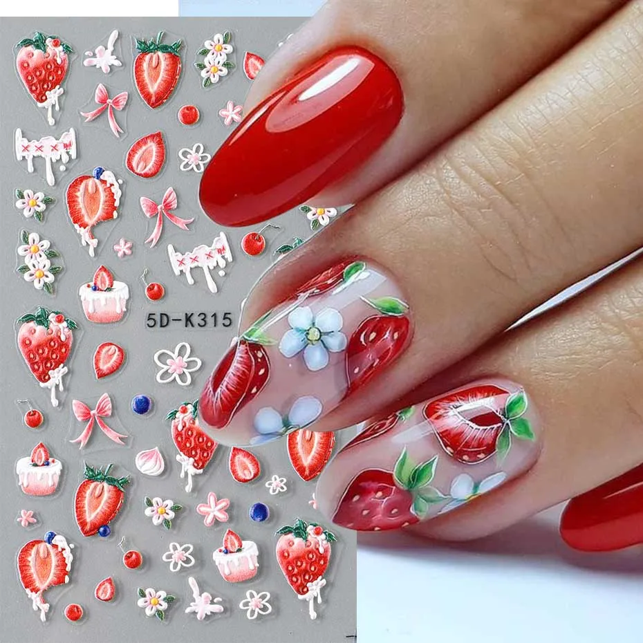 Cartoon Bee Daisy Nail Art Stickers Decals White Daisy Floral Cute Bee Self Adhesive Slider DIY Engraving Nail Art Decoration